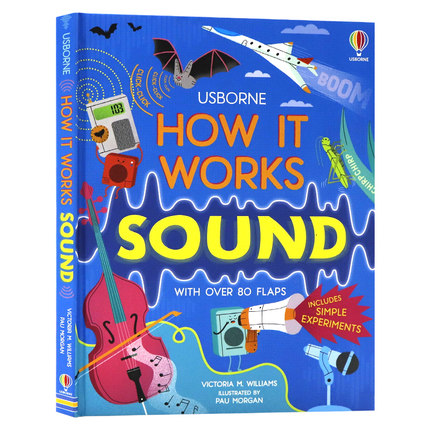 Usborne声音是如何传播的 英文原版绘本 How It Works Sound  儿童趣味科普百科图画故事纸板书 英语读物翻翻书 超60个翻翻页 精装