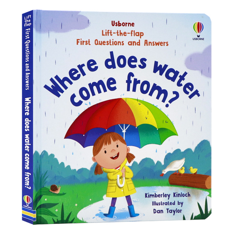 Usborne问与答翻翻书 水从哪里来 英文原版绘本 First Questions and Answers Where does water come from 自然科普纸板翻翻书