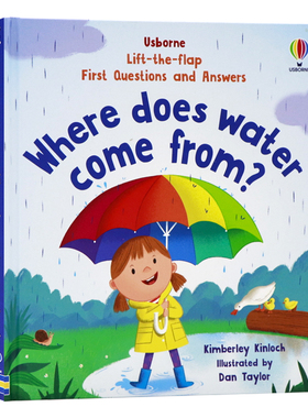 Usborne问与答翻翻书 水从哪里来 英文原版绘本 First Questions and Answers Where does water come from 自然科普纸板翻翻书