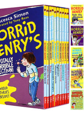 淘气包亨利10册套装 超级捣蛋合集 英文原版 Horrid Henry's 10 Copy Totally Terrible Collection 青少年英语课外阅读 黑白插图