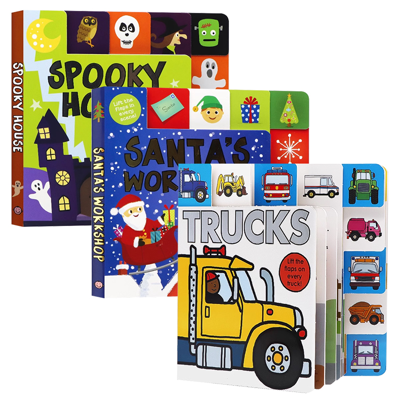 圣诞节万圣节主题翻翻书英文原版