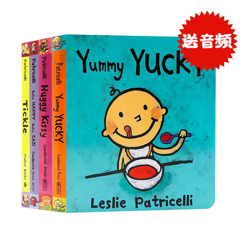 一根毛系列4册 英文原版绘本Yummy Yucky Tickle No No Yes Yes小毛孩脏孩幼儿启蒙认知纸板书行为习惯培养Leslie Patricelli
