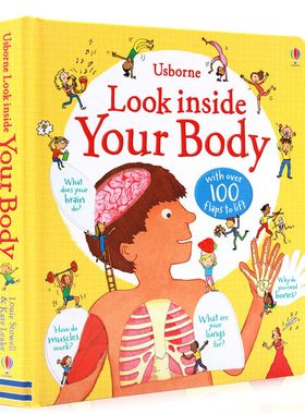 Usborne看里面系列 人体 Look inside Your Body 英文原版绘本 身体百科 精装纸板翻翻书 儿童英语启蒙图画书 尤斯伯恩科普