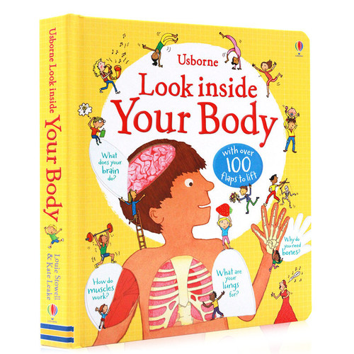 Usborne看里面系列 人体 Look inside Your Body 英文原版绘本 身体百科 精装纸板翻翻书 儿童英语启蒙图画书 尤斯伯恩科普
