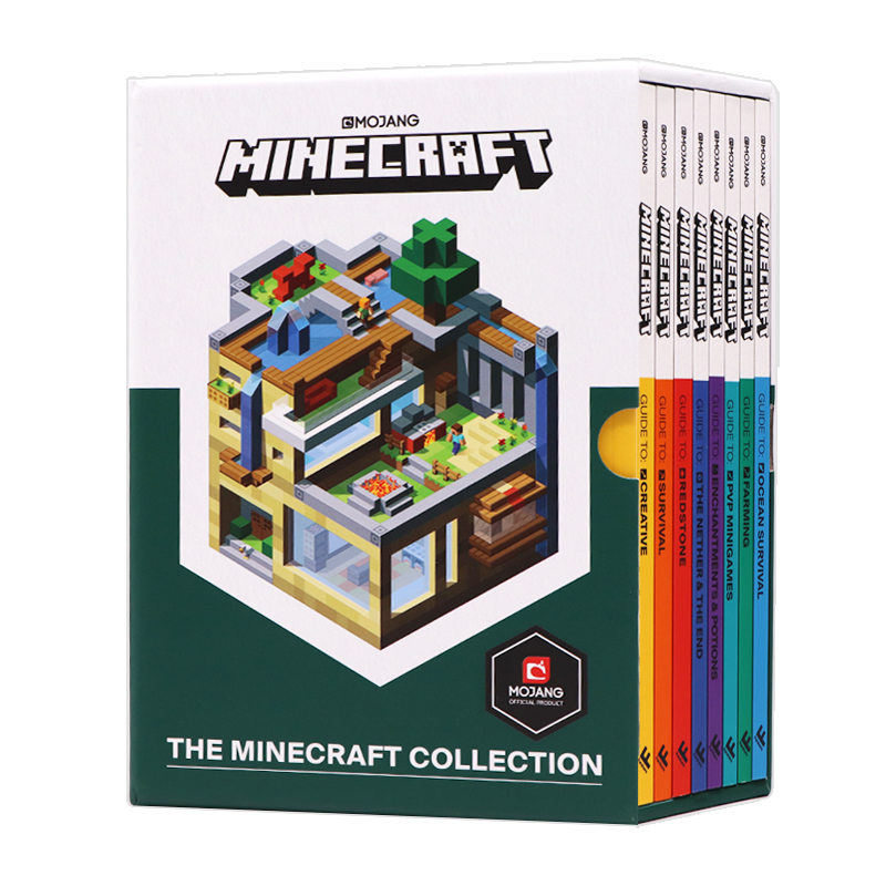 我的世界攻略指南 8册套装英文原版 Minecraft 8-Book Paperback GUIDE BOOK Slipcase全彩英文版进口英语原版书籍-封面