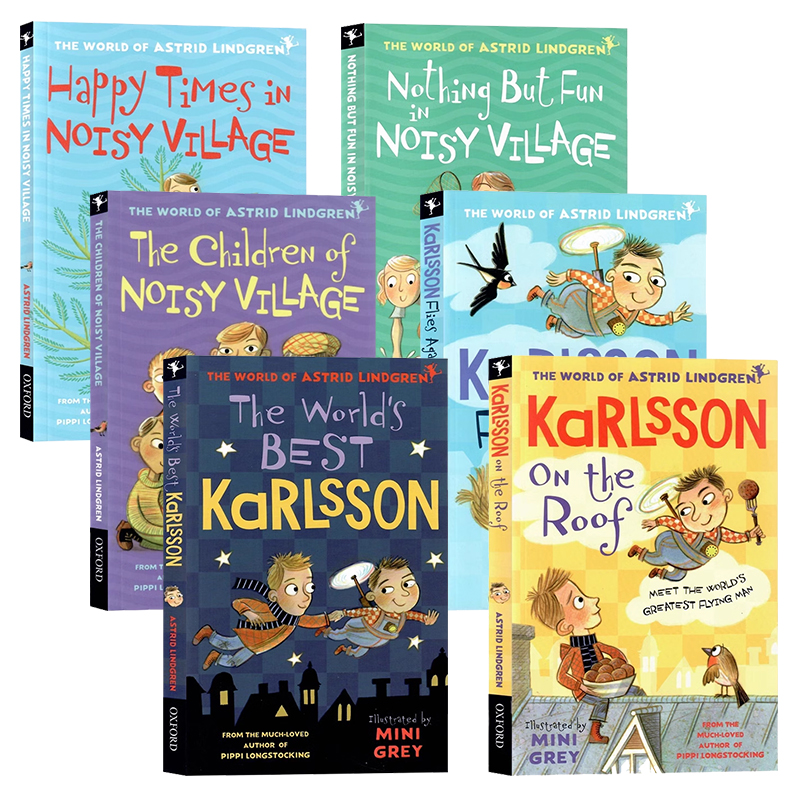 牛津精品章节书 Noisy Village 喧闹村的幸福时光系列6册 英文原版 the world of Astrid Lindgren 长袜子皮皮同作者