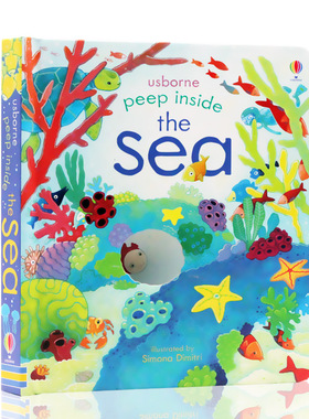 Usborne出品 偷偷看里面系列 海洋 Peep Inside the Sea  英文原版绘本  儿童早教英语启蒙洞洞书 科普百科纸板翻翻书生物启蒙认知
