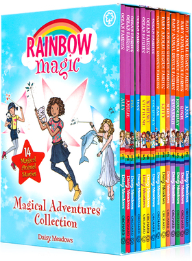 彩虹魔法仙子14册礼盒装 英文原版 Rainbow Magic 14 Copy Slipcase 小学生英语插图章节桥梁书6-12岁 儿童课外兴趣阅读图画故事书