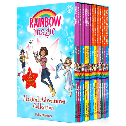 彩虹魔法仙子14册礼盒装 英文原版 Rainbow Magic 14 Copy Slipcase 小学生英语插图章节桥梁书6-12岁 儿童课外兴趣阅读图画故事书