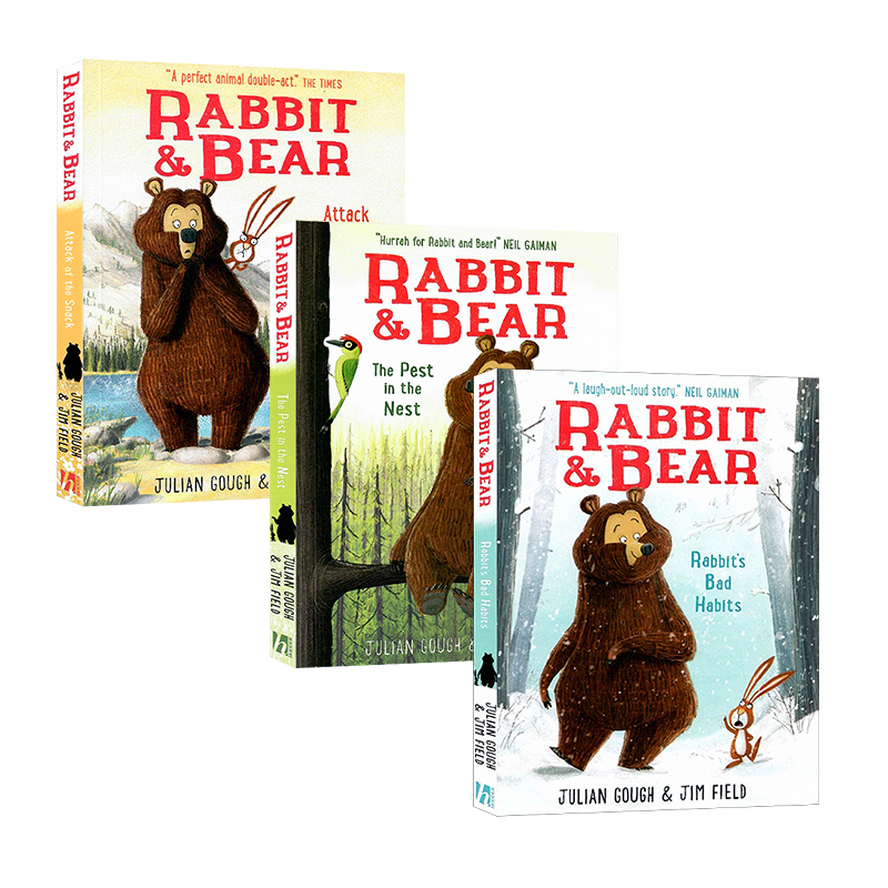 兔子与熊的友谊故事3册礼盒装英文原版 Rabbit and Bear 3 Copy Slipcase全彩初级章节书儿童英语故事Julian Gough著Jim Field-封面