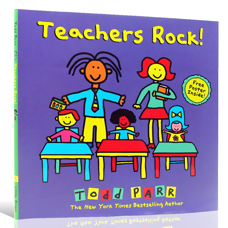 英文原版绘本Teachers Rock儿童情商亲子启蒙精装 名家Todd Parr 儿童家庭成长教育