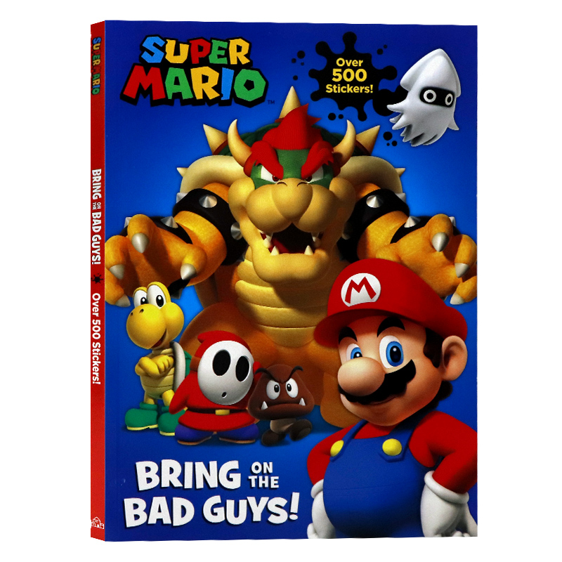 超级马里奥让坏人上场儿童贴纸活动书英文原版 Super Mario Bring on the Bad Guys 超级马里奥大百科全书玛丽游戏周边