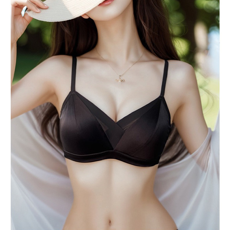 美尤美法式小V领真丝文胸