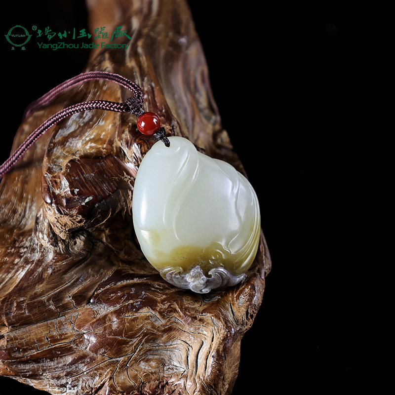 玉缘和田玉新疆和田白玉籽料福寿延绵吊坠玉质细腻油性足送长辈