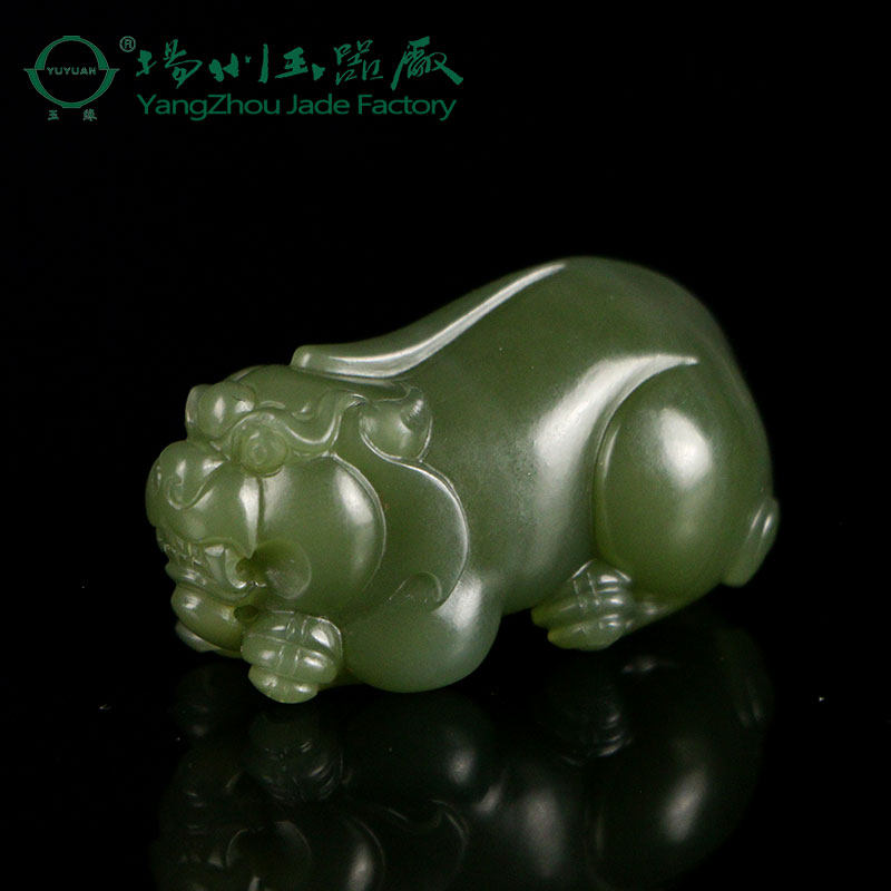 玉缘和田玉吊坠青海青玉貔貅玉质温润细腻干净形状饱满圆润油性好