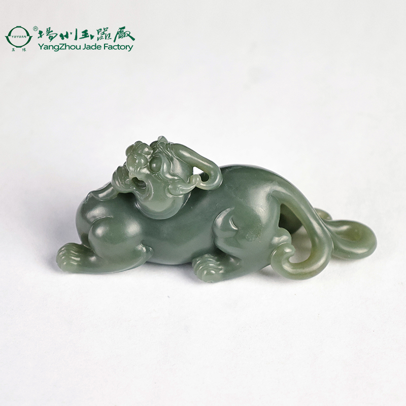 玉缘和田玉新疆和田青玉籽貔貅把件盘玩玉质细腻油性足雕工好男士
