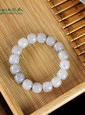 玉缘和田玉新疆和田青花籽老型珠手串链玉质细腻油润13mm男士佩戴