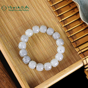 玉缘和田玉新疆和田青花籽老型珠手串链玉质细腻油润13mm男士佩戴