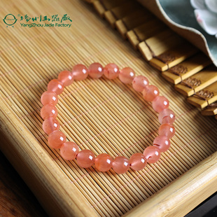 玉缘四川凉山南红单圈手链8mm形状饱满圆润清凉女士送爱人朋友