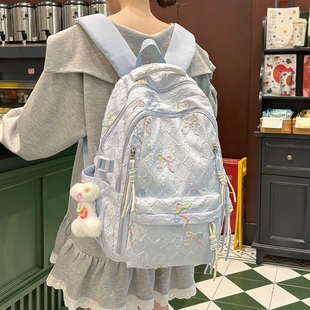 高颜值少女百搭书包女初中生轻便小学生高中生双肩包休闲旅游背包