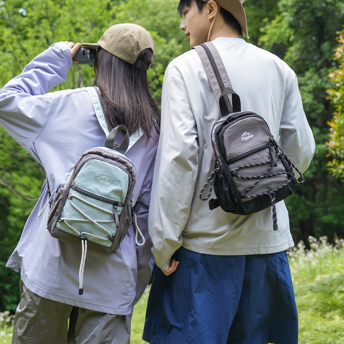 多用轻量化小型双肩包男女户外运动骑行包轻便小背包迷你斜挎胸包