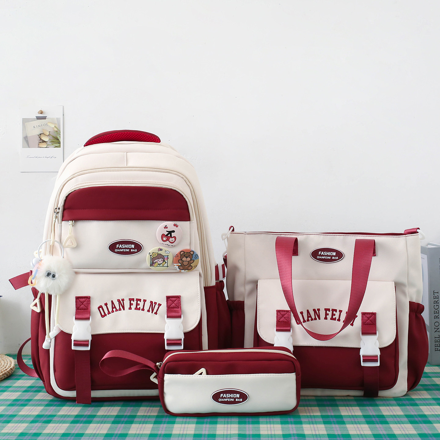学院风双肩包女中小学生书包大容量高颜值校园三件套减负护脊背包,箱包皮具/热销女包/男包,双肩背包,淘宝优惠券,粉丝福利购,淘宝优惠卷