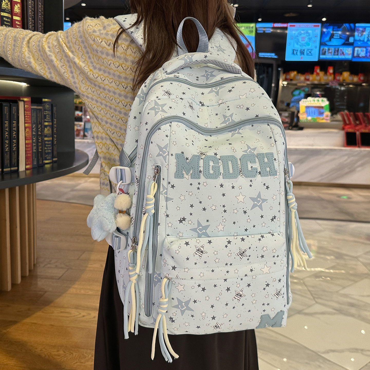 书包初中女生高中生蓝色系高颜值