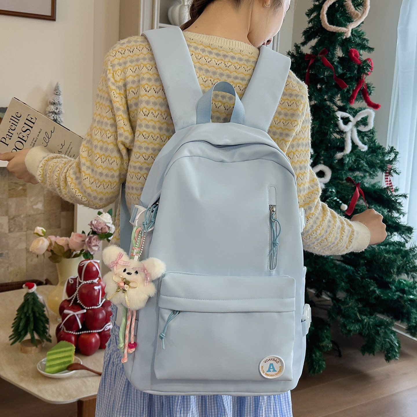 书包初中女生韩版小清新高级感双肩包小学生3-6年级儿童大学背包