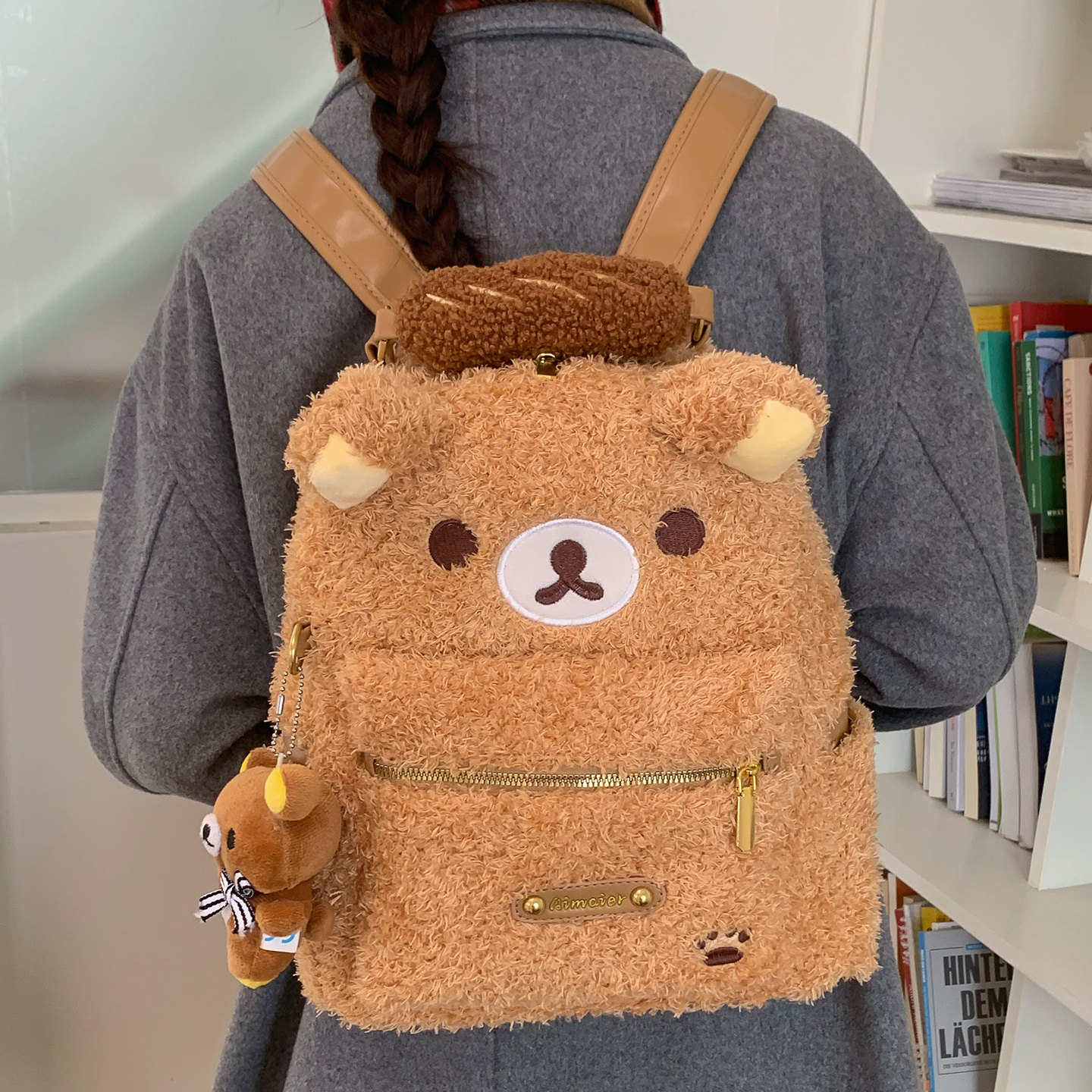 可爱卡通双肩包包女士2026新款学院风百搭毛绒包时尚通勤小背包,箱包皮具/热销女包/男包,双肩背包,淘宝优惠券,粉丝福利购,淘宝优惠卷