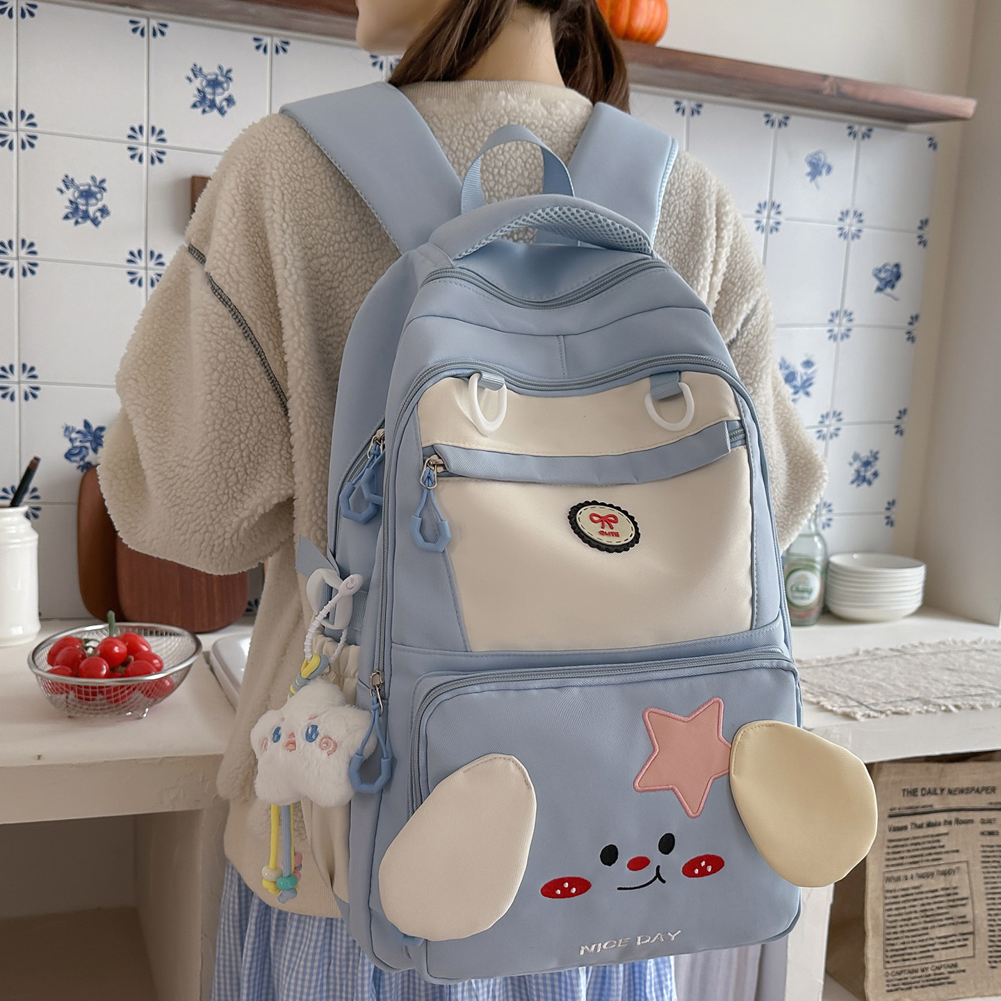 可爱卡通双肩背包女学生大容量高颜值校园书包痛包,箱包皮具/热销女包/男包,双肩背包,淘宝优惠券,粉丝福利购,淘宝优惠卷