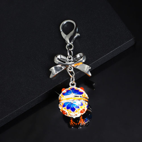 中国风蝴蝶结铃铛项圈挂件刻字女