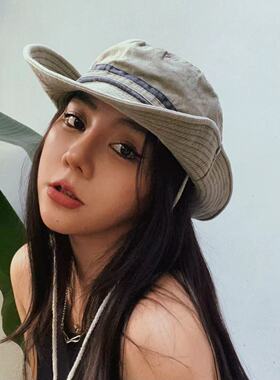 1996露营夏日出游美式显脸小跳舞爵士渔夫帽欧美街头遮阳做旧帽子