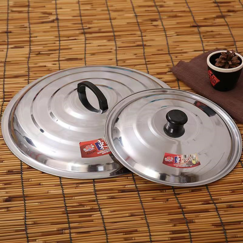 农村手柄新款柴火灶老式土灶大铁家用炒锅锅盖大码不锈钢大锅盖