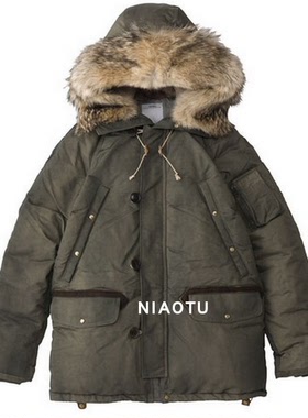 日系潮连帽棉衣棉服羽绒服加厚中长款大衣外套男 余文乐非visvim