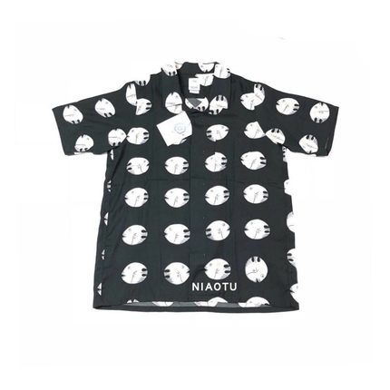 日潮19SS小鱼日系复古男夏威夷胖头鱼短袖真丝衬衫男非visvim