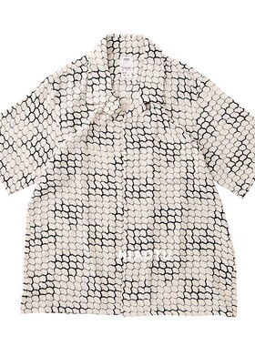 NIAOTU原创国潮新款春夏中村22SS夏威夷人丝蛇纹短袖衬衫非visvim