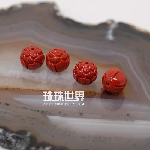 diy饰品散珠台湾朱砂圆珠莲子莲花小象佛珠文玩配饰