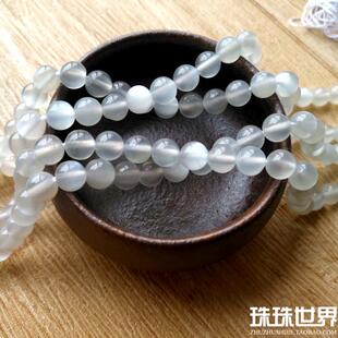 珠珠世界diy手工串珠银光月光石散珠圆珠