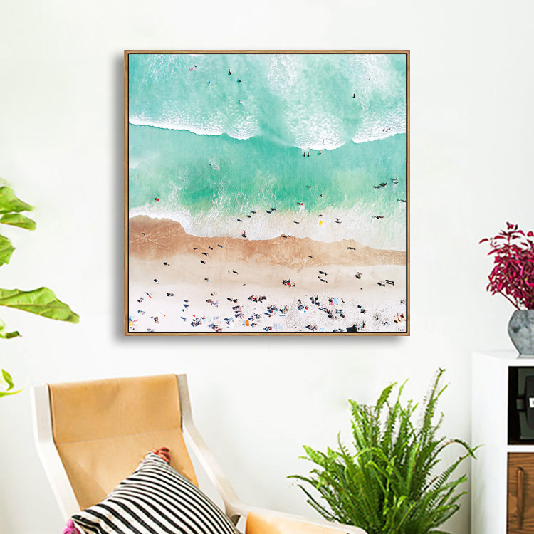 北欧现代简约海滩海洋装饰画卧室床头书房玄关壁画餐厅样板房挂画