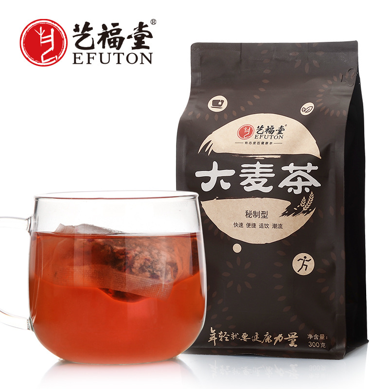 艺福堂大麦茶原味浓香型袋泡茶香醇温和烘焙谷物茶家庭装300g*2袋