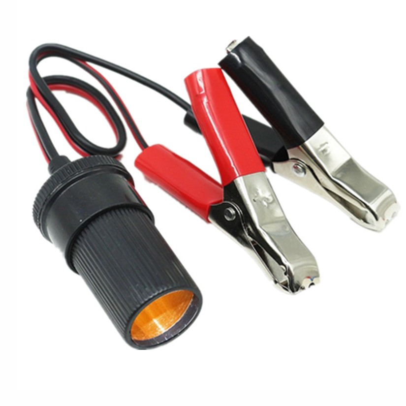 汽车电瓶鳄鱼夹转换母坐电瓶夹转换线车载大功率鱼夹转换器12V24V