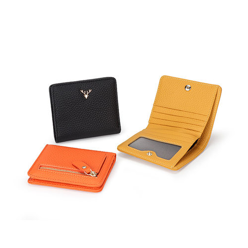 leather wallet foldable money pouch  versatile change purse