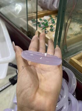 河南南阳石佛寺玉器批发市场紫色玛瑙手镯天然原色高冰玉髓紫罗兰