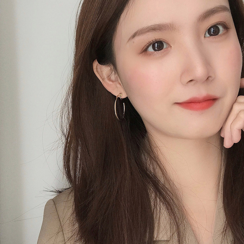 reverie 酷辣金属风金银光圈可转动耳环耳饰无耳洞无痛蚊香盘耳夹