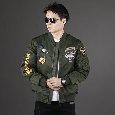 美式刺绣飞行员夹克外套男2025新款春秋款棒球服男潮棉服时尚百搭