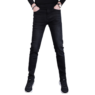 加绒保暖牛仔裤男款秋冬季修身小脚2025新款弹力休闲男士裤子厚款