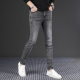 男2024新款 潮牌修身 小脚男士 香港高端灰色牛仔裤 弹力秋冬裤 子休闲