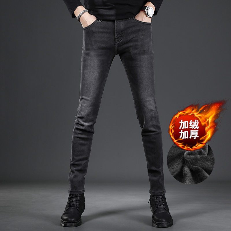 加绒保暖牛仔裤男款2024新款秋冬