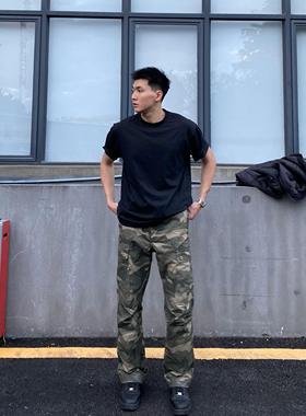 FOCABO美式迷彩工装裤硬汉立体剪裁多口袋伐木裤战术秋冬直筒长裤