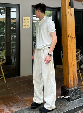 FOCABO天丝莱赛尔老钱风舒适休闲裤西裤高级百搭宽松直筒垂感长裤